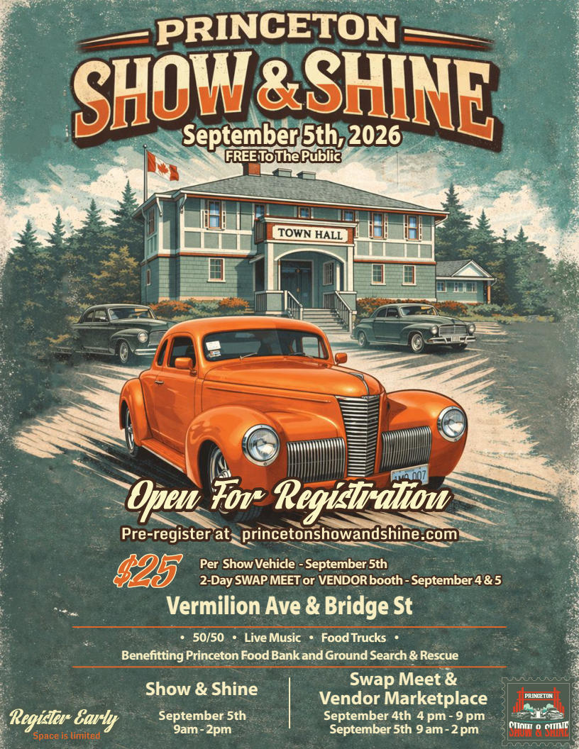 Princeton Show and Shine 2026 poster no parade 8.5x11